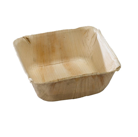 Packnwood Square Palm Leaf Bowl 16oz L:5in W:5in H:2in - iFoodservice Online