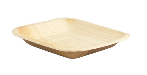 Packnwood Square Palm Leaf Plate with Rounded Corners L:6.3in W:6.3in - iFoodservice Online