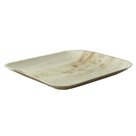 Packnwood Square Palm Leaf Plate with Rounded Corners L:7.9in W:7.9in H:0.8in - iFoodservice Online