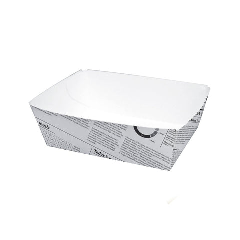 Packnwood Sturdy Newspaper Printed Basket 15oz L:4.3in W:3.1in H:1.6in - iFoodservice Online
