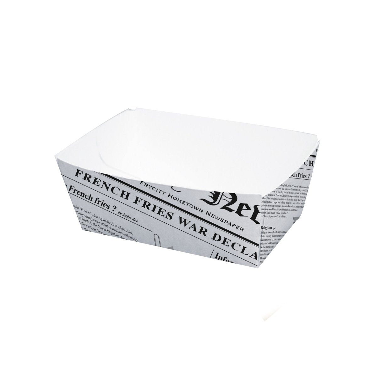 Packnwood Sturdy Newspaper Printed Basket 8.5oz L:3.5in W:2.2in H:1.6in - iFoodservice Online