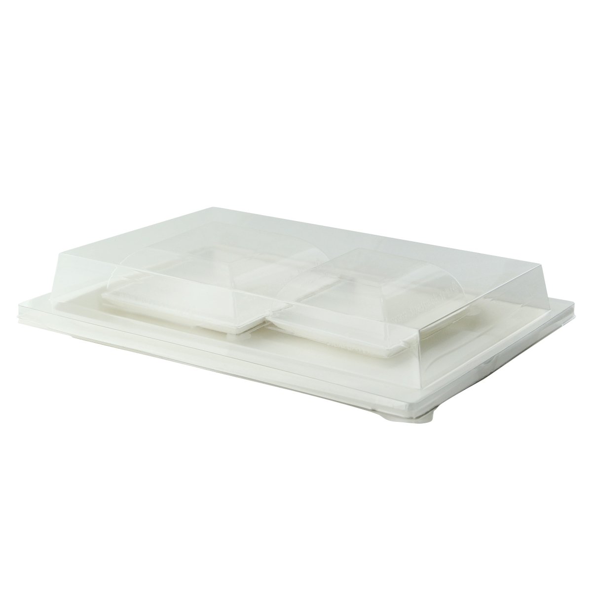 Packnwood Sugarcane Bento Box Tray with 2 Sugarcane Compartments - 200 VIP Set - iFoodservice Online