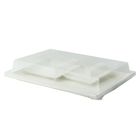 Packnwood Sugarcane Bento Box Tray with 2 Sugarcane Compartments - 200 VIP Set - iFoodservice Online