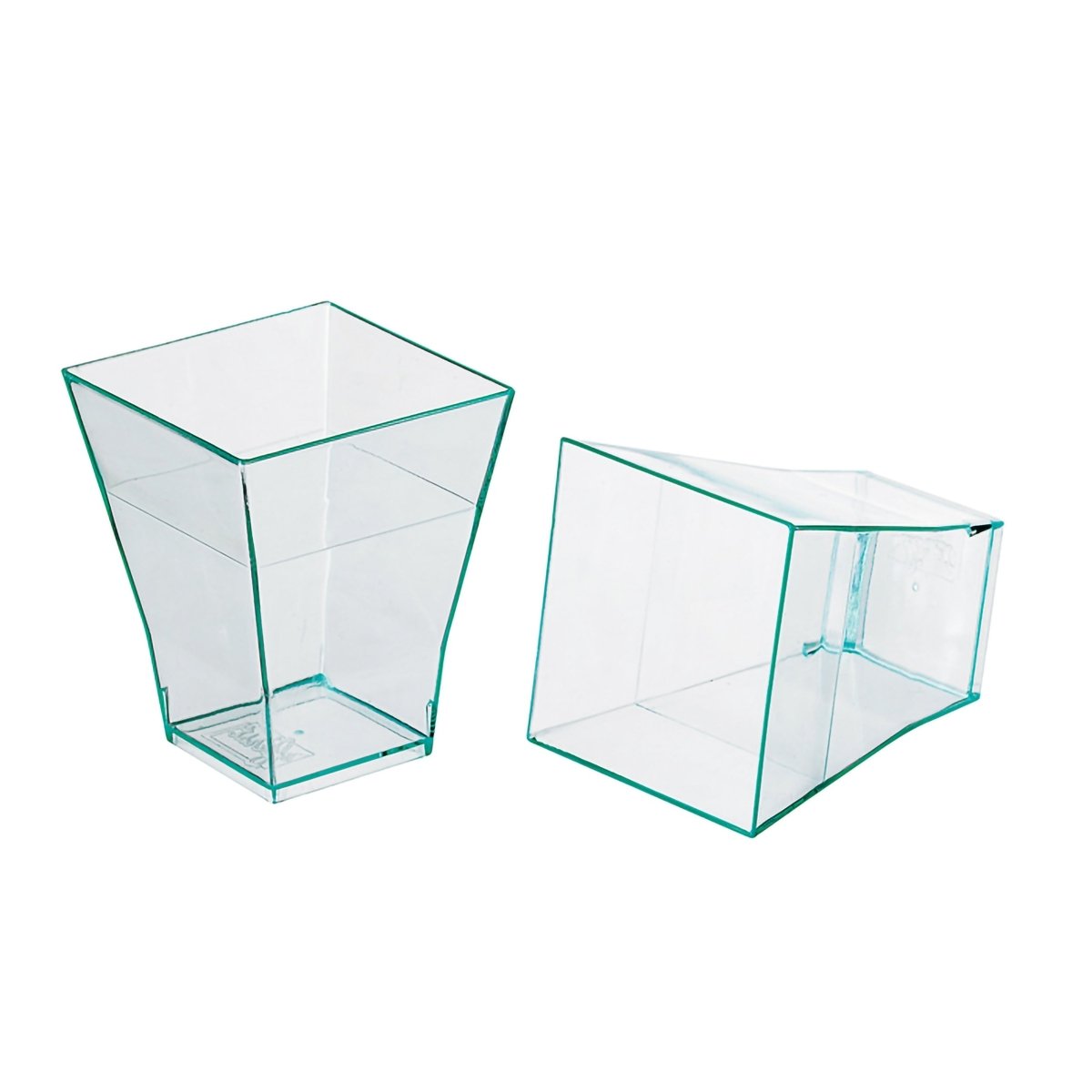 Packnwood TAITI Clear Green Square Cup 2oz L:1.7in W:1.7in H:2.1in - iFoodservice Online