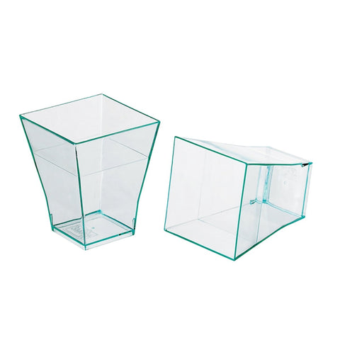 Packnwood TAITI Clear Green Square Cup 2oz L:1.7in W:1.7in H:2.1in - iFoodservice Online