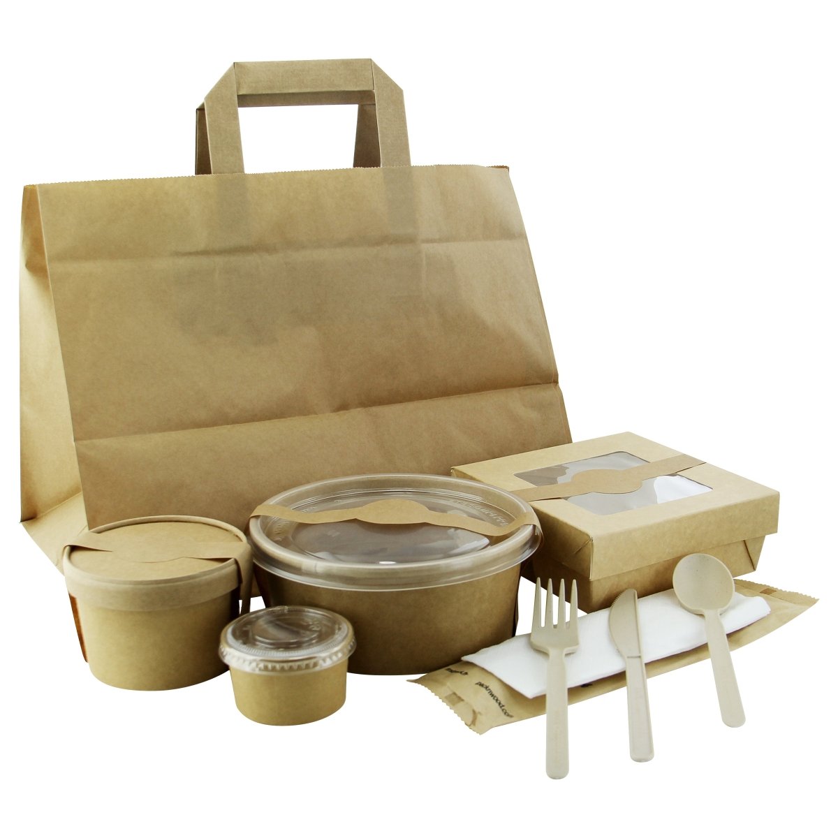 Packnwood Take Out Black Packaging Essential Kit - 1000 VIP Set - iFoodservice Online