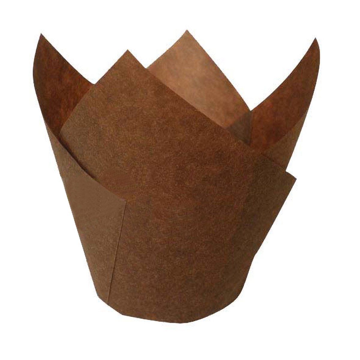 Packnwood Tulip Dark Brown Greaseproof Baking Cup 8oz 6.9 x 6.9in H:3.6in D:2in - iFoodservice Online