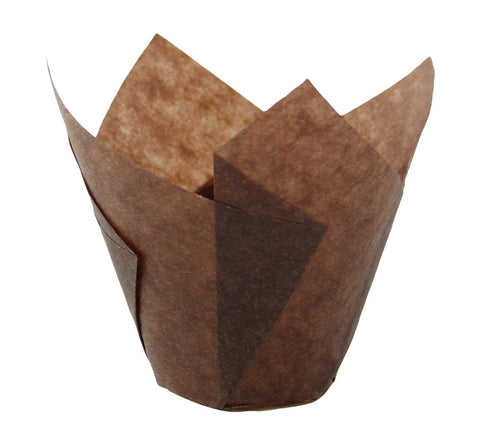 Packnwood Tulip Dark Brown Silicone Baking Cup 1.25oz D:1.2in - iFoodservice Online