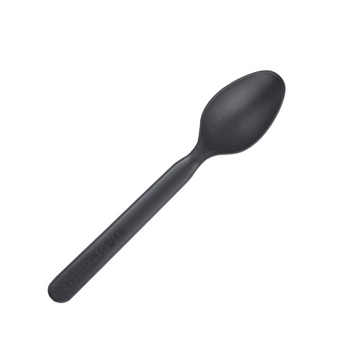 Packnwood Unwrapped Compostable & Heat Proof Corn - Black Spoon L:5in - iFoodservice Online
