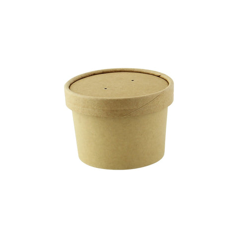 Packnwood Vented Kraft Paper Lid for 210SOUP8 & 210SOUPK8K D:3.54in - iFoodservice Online