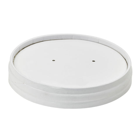 Packnwood Vented White Paper Lid for 210SOUP16 & 210SOUP24 & 210SOUPK17K D:3.82in - iFoodservice Online