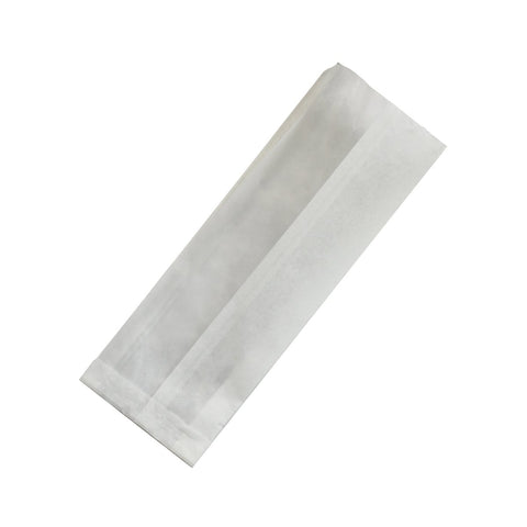 Packnwood White greaseproof sandwich bag with crystal window L:12.2in W:4.3in H:1.6in - iFoodservice Online