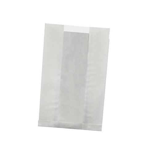 Packnwood White Kraft Bag with Window Greaseproof L:11in W:7.1in H:2.8in - iFoodservice Online