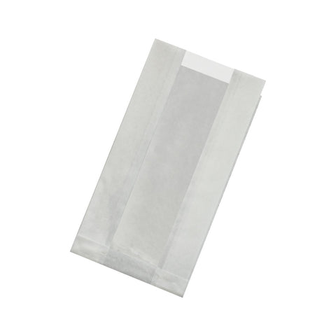Packnwood White Kraft Bag with Window Greaseproof L:8.7in W:4.7in H:2in - iFoodservice Online