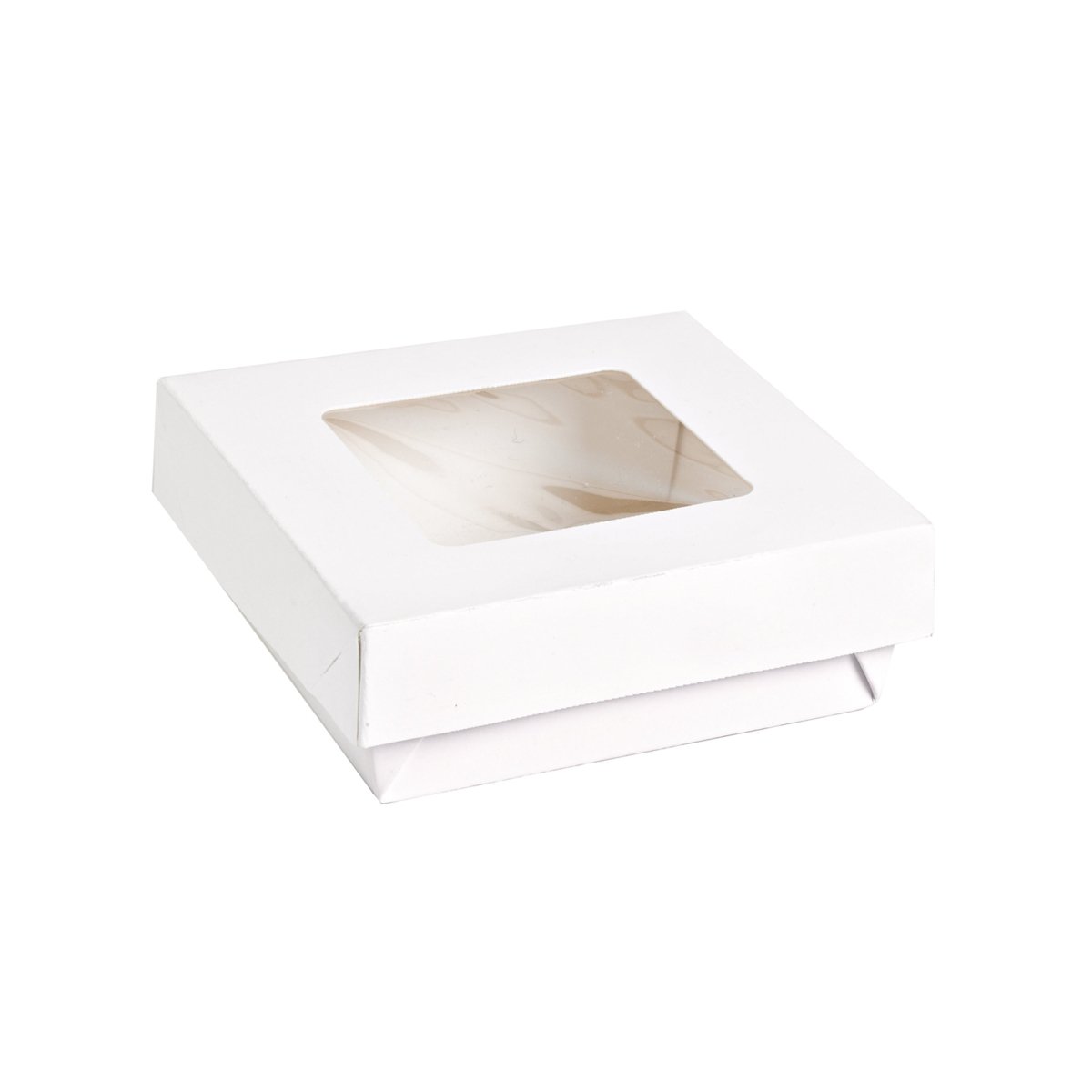 Packnwood White Kray Boxes with PET Window Lid 34oz L:5.5in W:5.5in H:2in - iFoodservice Online