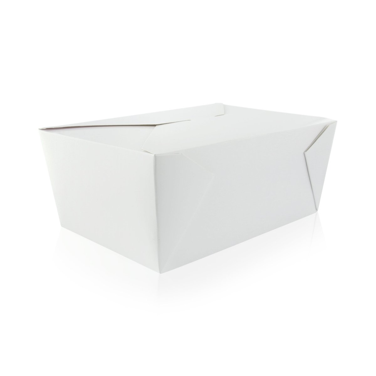 Packnwood White Meal Box 100oz Base:L:7.7in W:5.5in H:3.5in Top:L:8.5in W:6.3in H:3.5in - iFoodservice Online