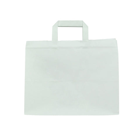 Packnwood White paper carrier bag H:9.45in W:8.66in L:12.6in - iFoodservice Online