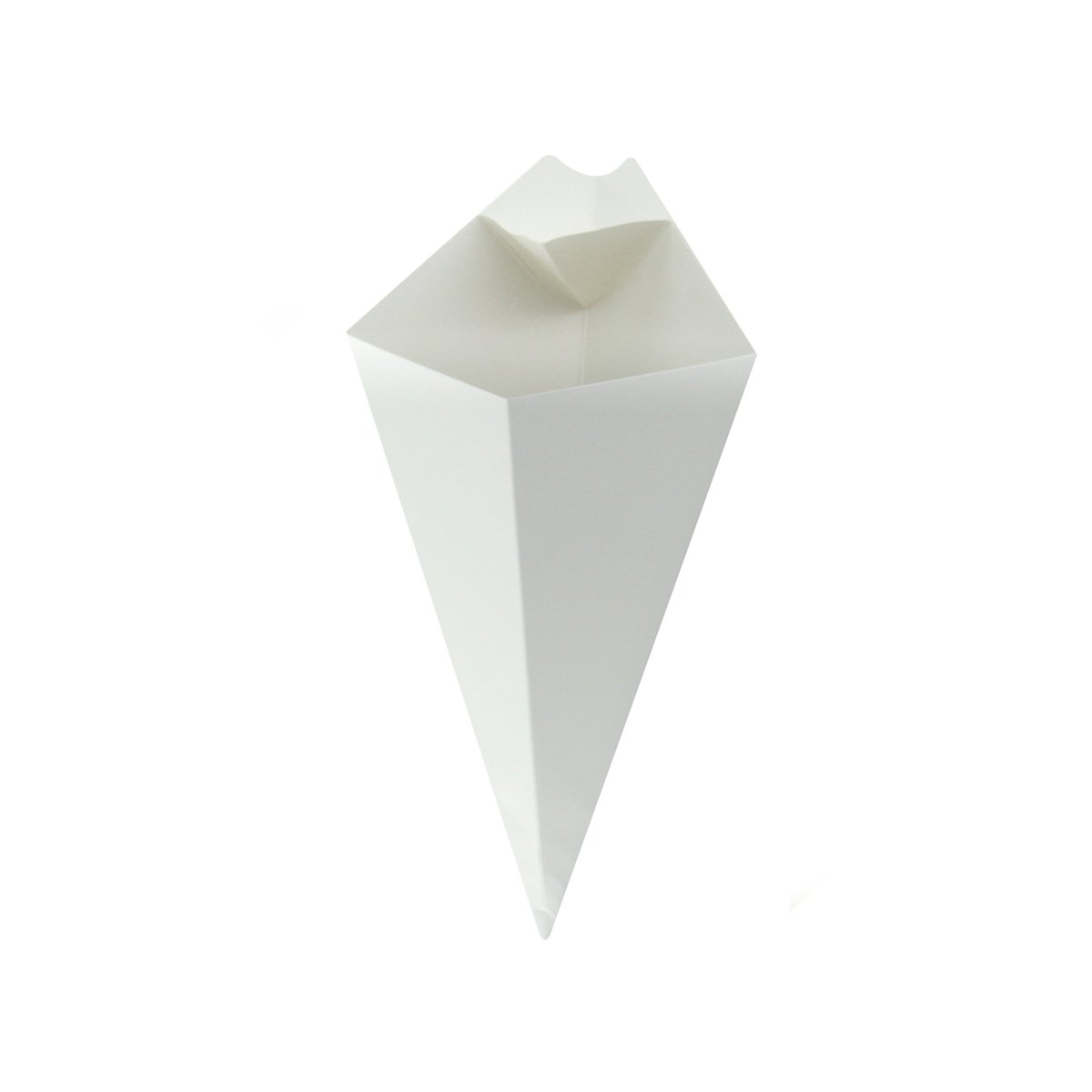 Packnwood White Paper Cones with Built in Dipping Sauce Compartment 14oz L:11in W:6.5in - iFoodservice Online