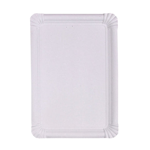 Packnwood White rectangular cardboard plate L:12.99in W:9.06in - iFoodservice Online