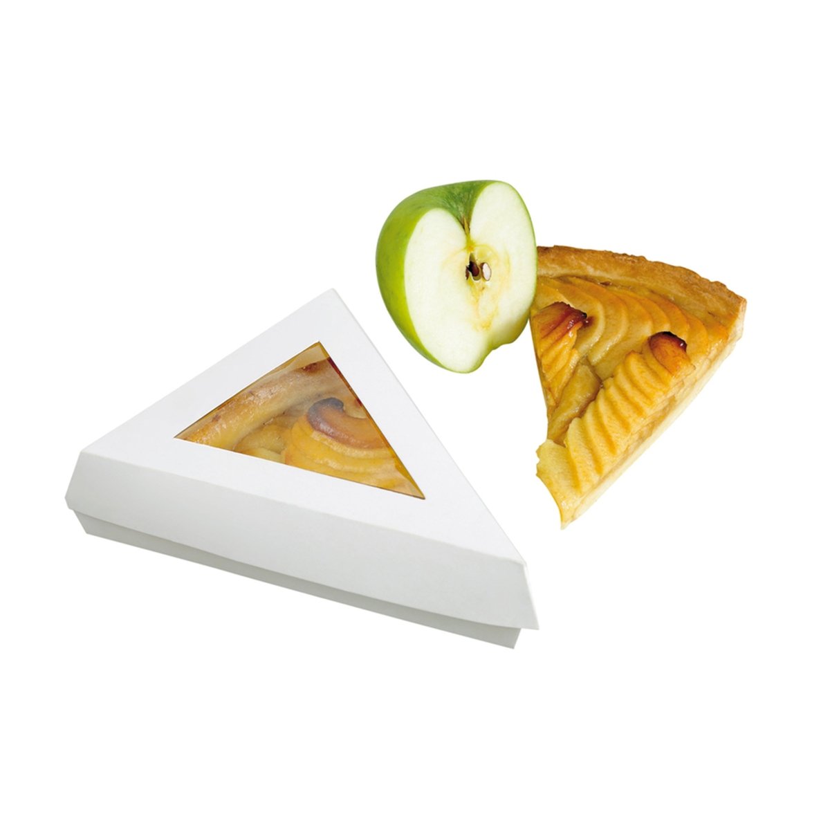 Packnwood White Slice Box with PE Window Lid 12oz L:6.6in W:6.6in H:5.1in - iFoodservice Online