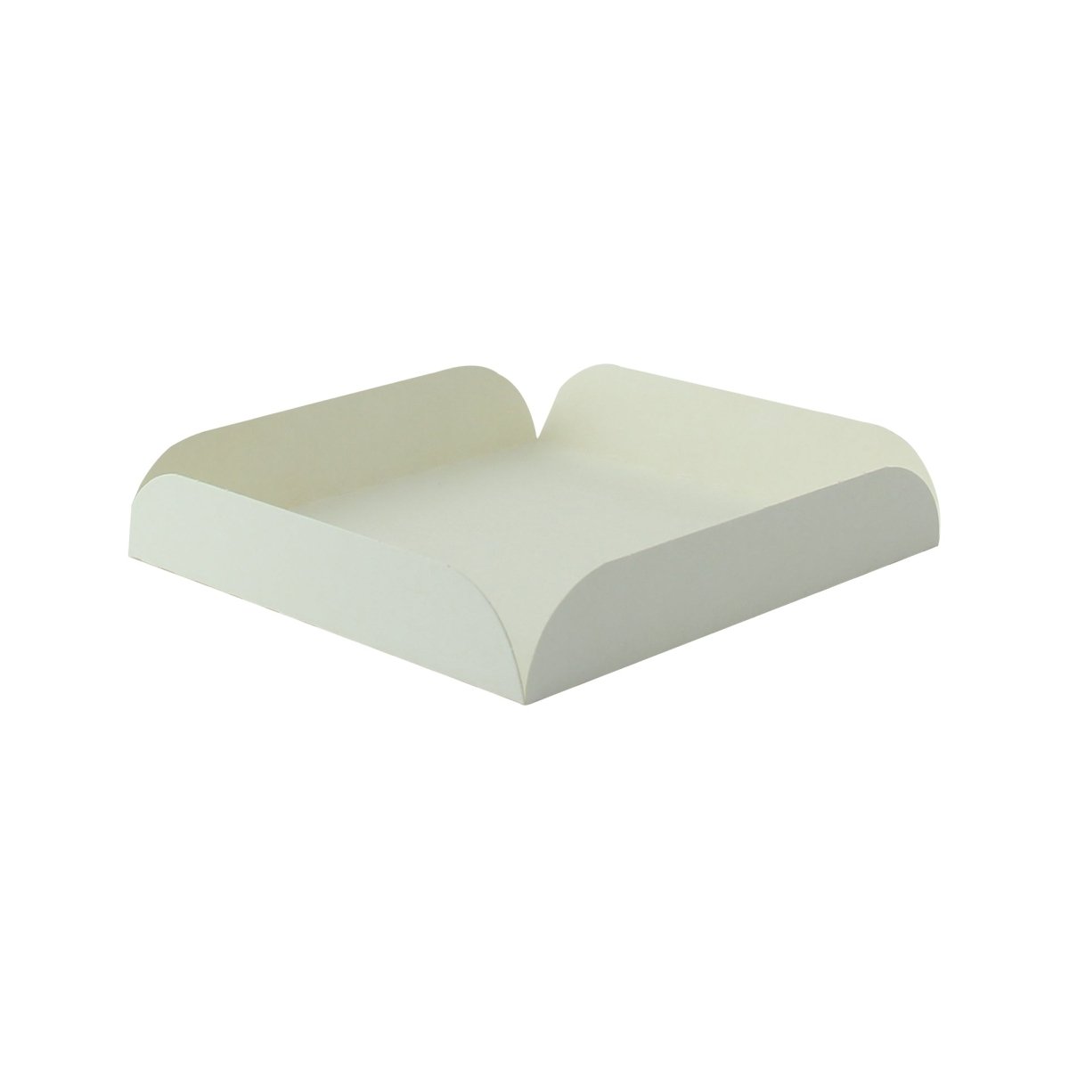 Packnwood White Square Tray with Foldable Edges L:4.33in W:4.33in H:0.79in - iFoodservice Online