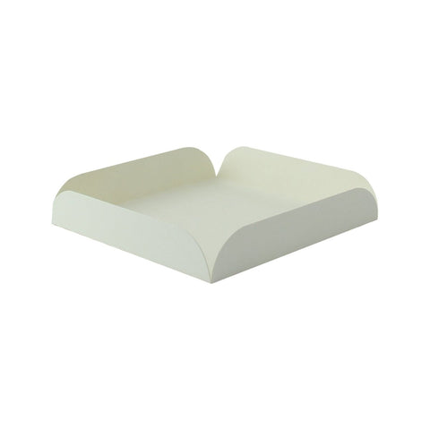 Packnwood White Square Tray with Foldable Edges L:4.33in W:4.33in H:0.79in - iFoodservice Online