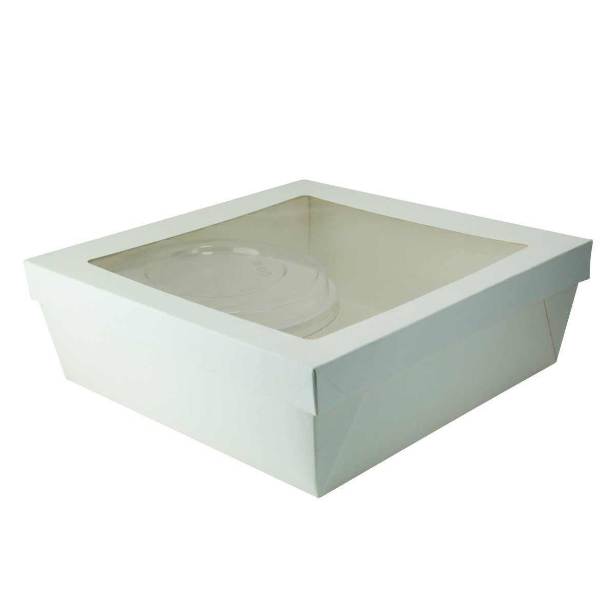 Packnwood White Window Bento Box with 1 Buckaty compartment - 300 VIP Set - iFoodservice Online