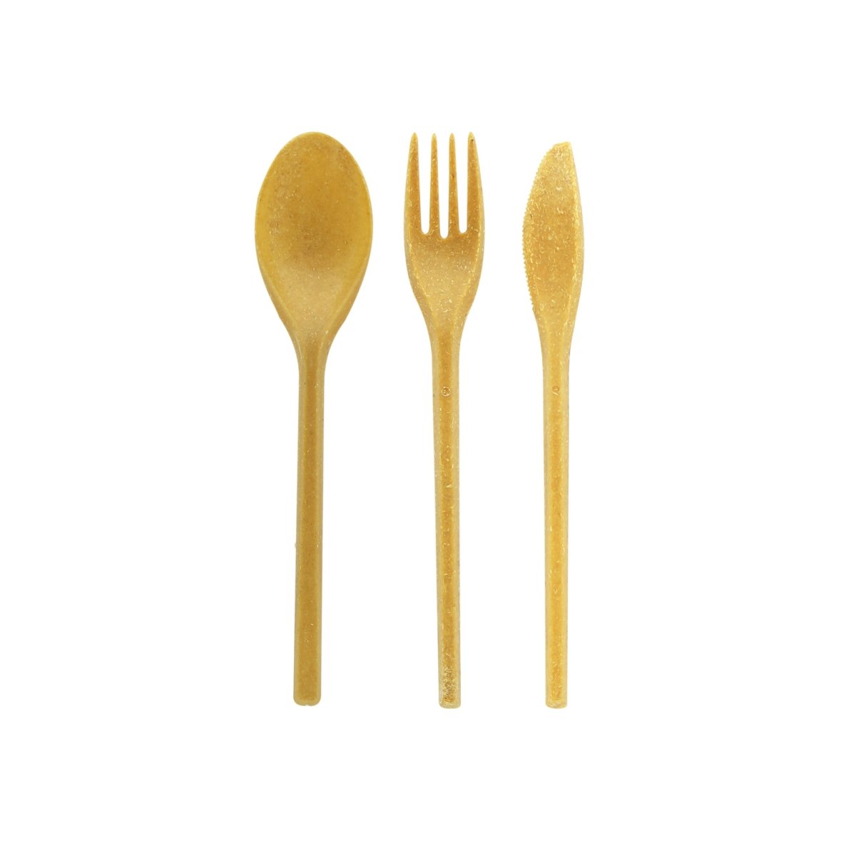 Packnwood Wood Fiber Composite Reusable Cutlery 3/1 kit (Knife + Fork + Spoon) L:7.08in - iFoodservice Online