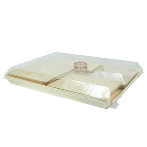 Packnwood Wood "Perfect Cheese Board" Bento Box Tray with 4 Compartments + 1 Jar - 100 VIP Set - iFoodservice Online
