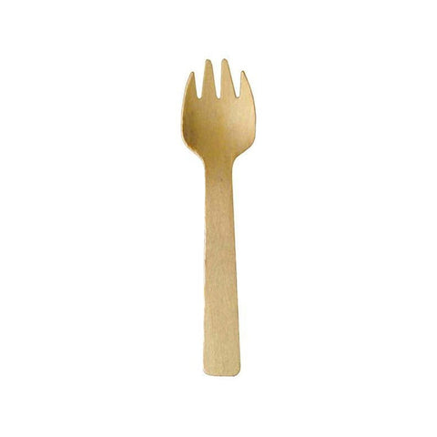 Packnwood Wooden Mini Spork L:4.1in - iFoodservice Online