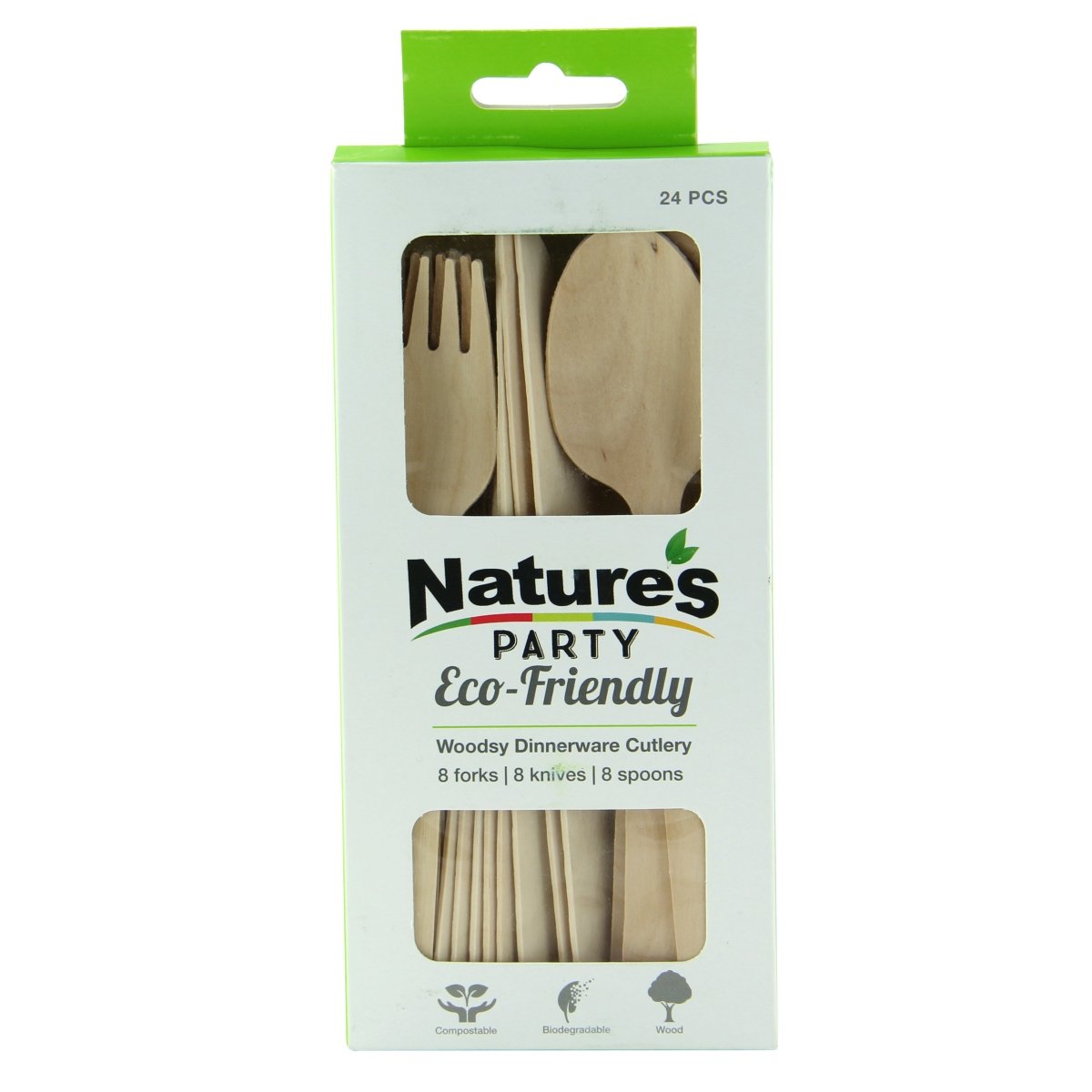 Packnwood WOODSY Wooden Cutlery Kit (8 Forks / 8 Knives / 8 Spoons) L:6.5in W:0.8in - iFoodservice Online