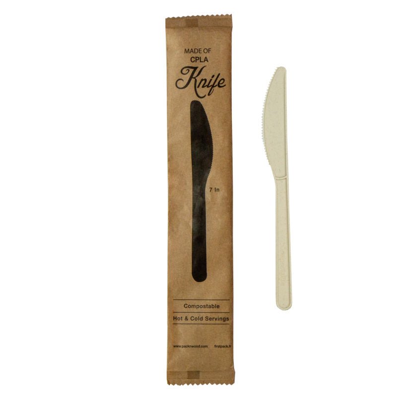 Packnwood Wrapped Compostable & Heat Proof Corn - Bamboo Fiber Knife L:7in - iFoodservice Online