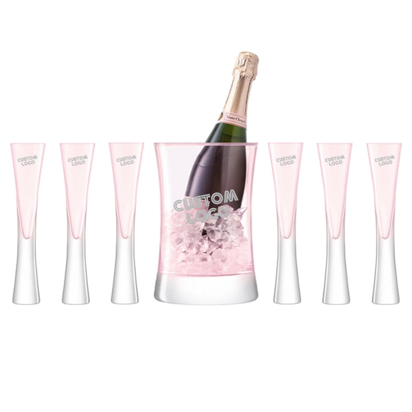 Personalized Moya Serving Gift Set of 7 Blush Engraved | Custom Laser Etched Favor - iFoodservice Online