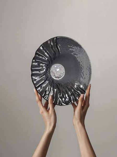 Purasangre Plates/Trays Vidrio Plate Pasta Pravia Black 9.45x2.17 in (4Mm) - P605041A - iFoodservice Online
