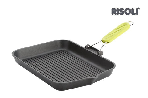 Risoli Saporelax Grill Pan With Silicone Folding Handle (0090AX1/36T0) - iFoodservice Online