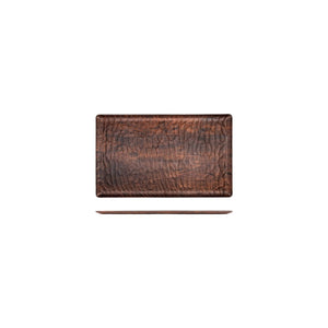 Turgla EcoGrain 10.5" x 6.5" Rectangular Brown Composite Plate (Set of 12) (TRI791) - iFoodservice Online