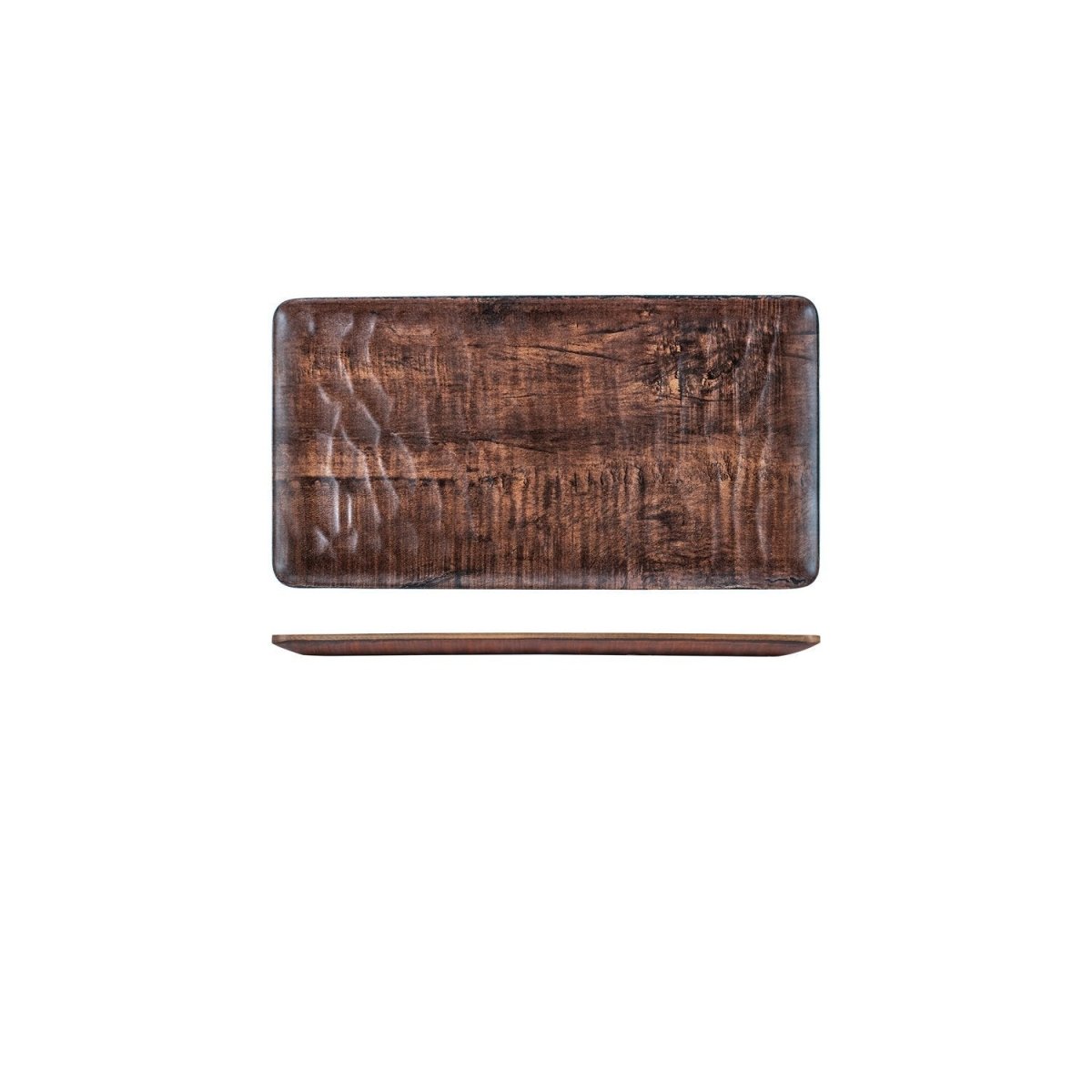 Turgla EcoGrain 12.75" x 7" Rectangular Brown Composite Plate (Set of 12) (TRI536) - iFoodservice Online