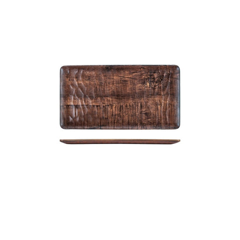 Turgla EcoGrain 12.75" x 7" Rectangular Brown Composite Plate (Set of 12) (TRI536) - iFoodservice Online