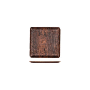 Turgla EcoGrain 8.75" x 8.75" Square Brown Composite Plate (Set of 12) (TRI748) - iFoodservice Online
