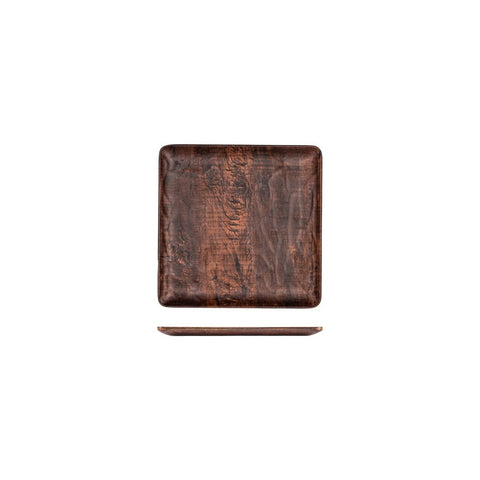Turgla EcoGrain 8.75" x 8.75" Square Brown Composite Plate (Set of 12) (TRI748) - iFoodservice Online