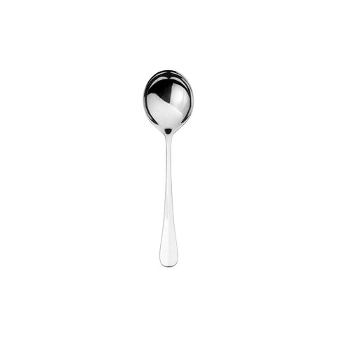 Turgla Flatware Baguette 6.25" Silver Stainless Steel Soup/Bouillon Spoon 18/10, Set of 12 (ETE1610 - 33) - iFoodservice Online