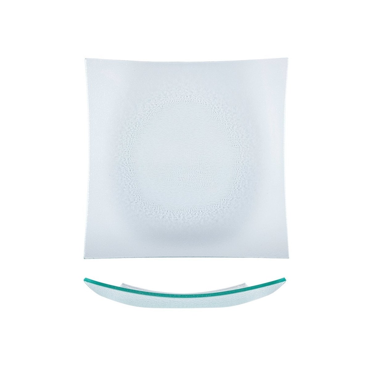 Turgla Fusion Glass Dinnerware 11.5" x 11.5" Square Clear Glass Plate, Set of 6 (02 - 347 - 29CLR) - iFoodservice Online