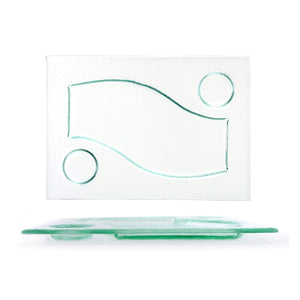Turgla Fusion Glass Dinnerware 12.25" x 8.75" Rectangular Clear Glass Sectional Plate, Set of 12 (06 - 655 - 31CLR) - iFoodservice Online