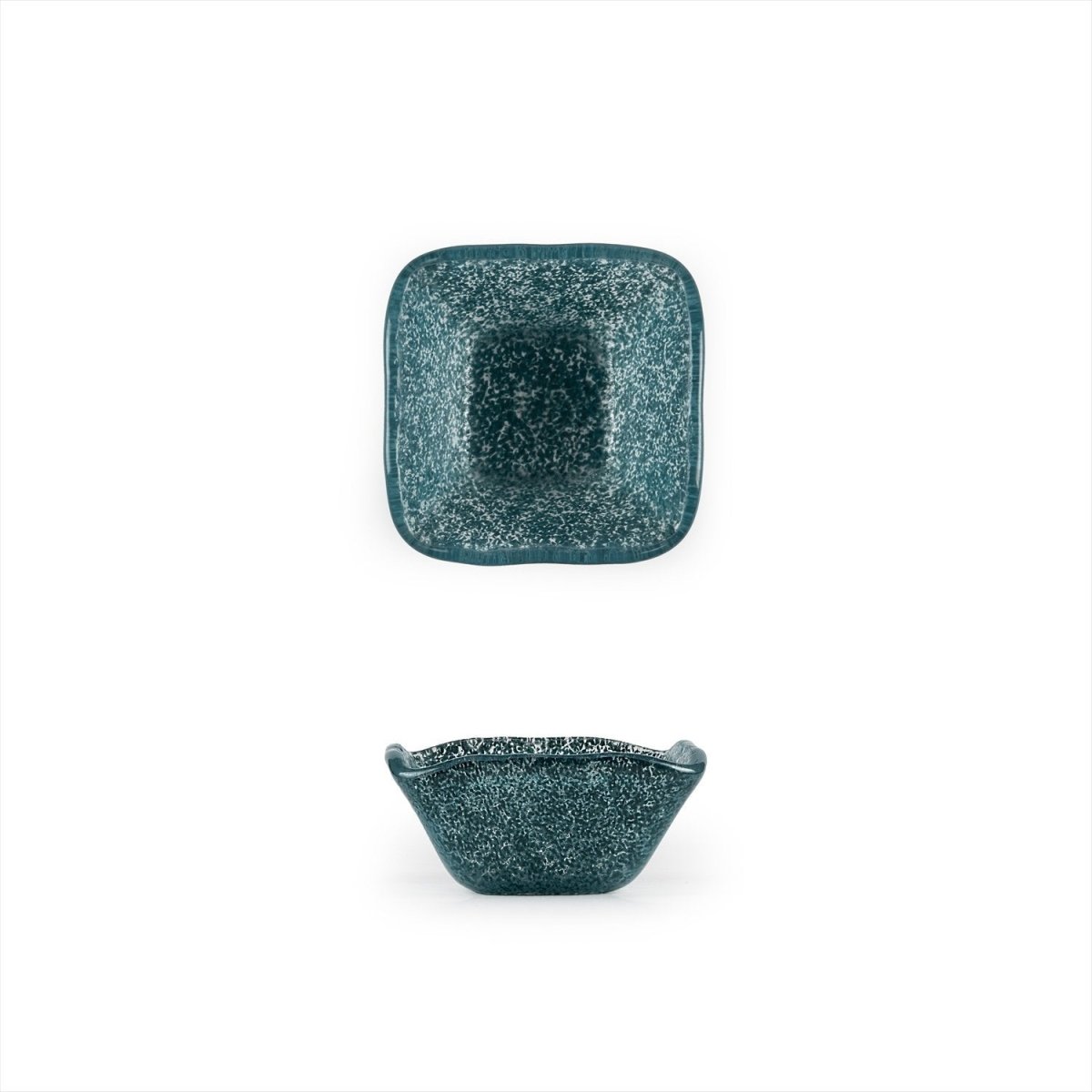 Turgla Fusion Glass Dinnerware 2.25" x 2.25" x h:1.5" 2 oz. Square Blue Glass Ramekin, Set of 24 (02 - 047 - 06TRQ) - iFoodservice Online