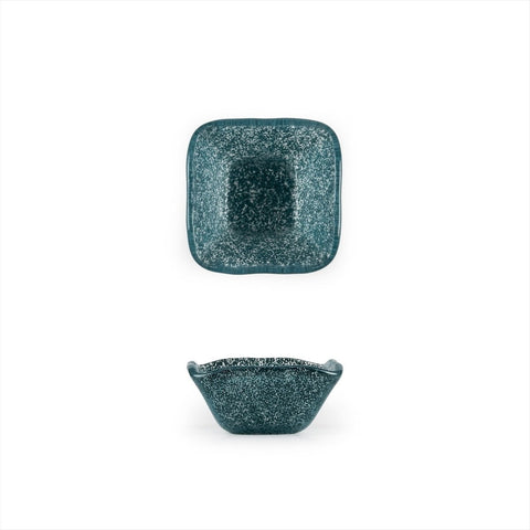 Turgla Fusion Glass Dinnerware 2.25" x 2.25" x h:1.5" 2 oz. Square Blue Glass Ramekin, Set of 24 (02 - 047 - 06TRQ) - iFoodservice Online