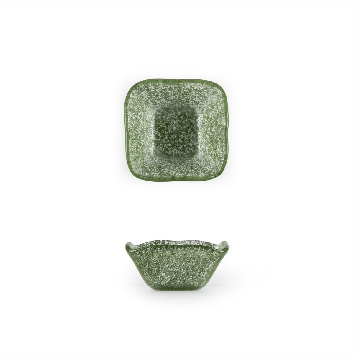 Turgla Fusion Glass Dinnerware 2.25" x 2.25" x h:1.5" 2 oz. Square Green Glass Ramekin, Set of 24 (02 - 047 - 06GRN) - iFoodservice Online