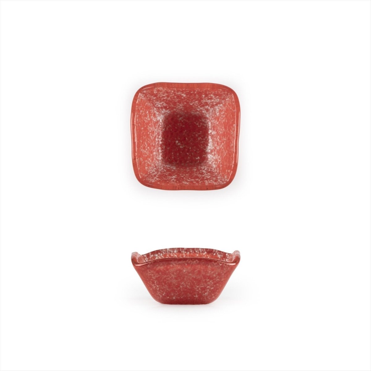 Turgla Fusion Glass Dinnerware 2.25" x 2.25" x h:1.5" 2 oz. Square Red Glass Ramekin, Set of 24 (02 - 047 - 06RED) - iFoodservice Online