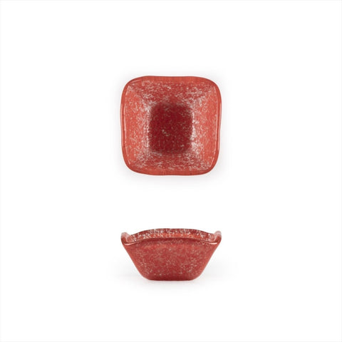 Turgla Fusion Glass Dinnerware 2.25" x 2.25" x h:1.5" 2 oz. Square Red Glass Ramekin, Set of 24 (02 - 047 - 06RED) - iFoodservice Online