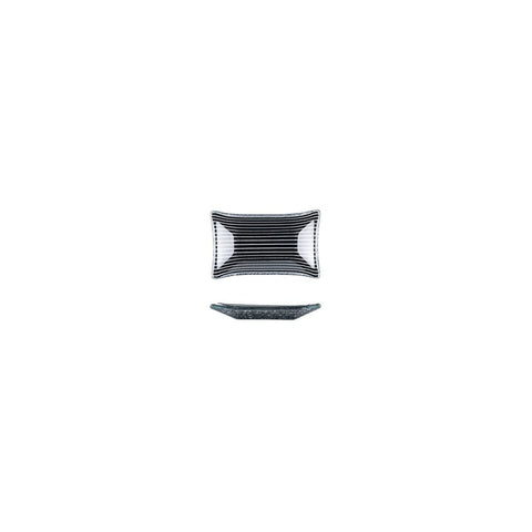 Turgla Fusion Glass Dinnerware 4.25" x 2.5" x h:0.5" 1 oz. Rectangular Black Glass Ramekin, Set of 24 (10 - 036 - 11BLK) - iFoodservice Online