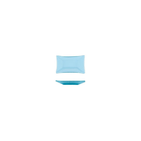 Turgla Fusion Glass Dinnerware 4.25" x 2.5" x h:0.5" 1 oz. Rectangular Blue Glass Ramekin, Set of 24 (10 - 034 - 11BBL) - iFoodservice Online